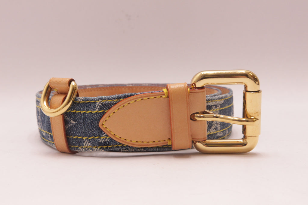 Louis Vuitton Ceinture Blue Monogram Denim Gürtel