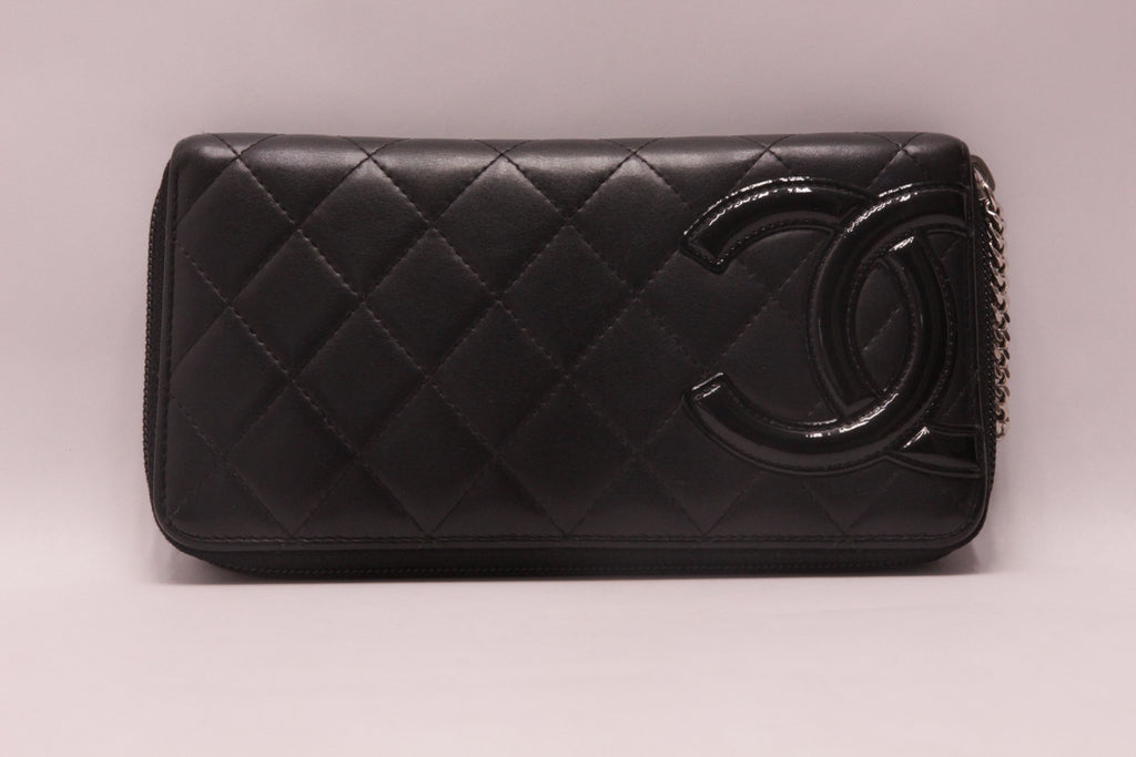Chanel Cambon Line Leder Zippy Geldbörse