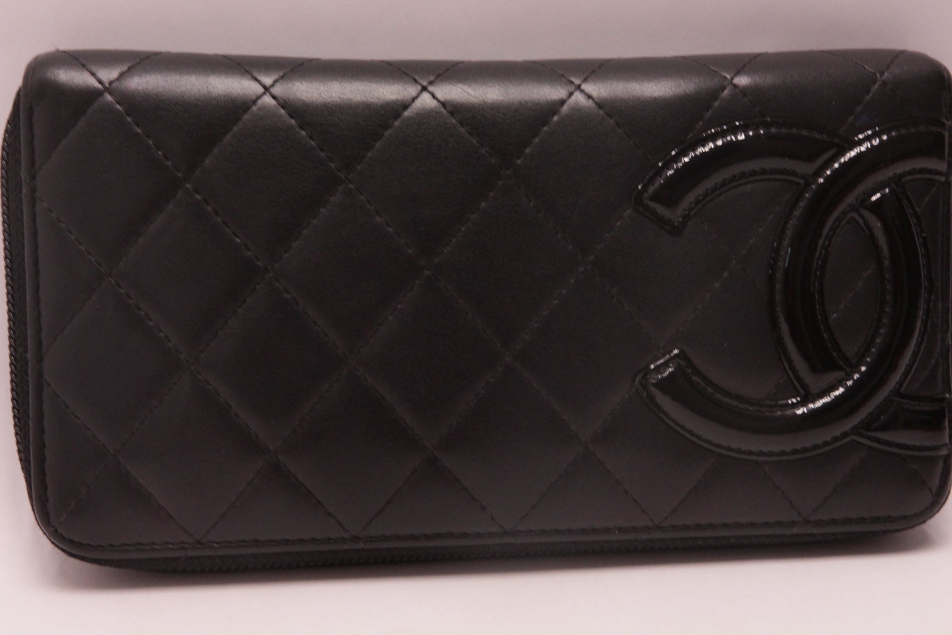 Chanel Cambon Line Leder Zippy Geldbörse