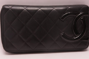 Chanel Cambon Line Leder Zippy Geldbörse