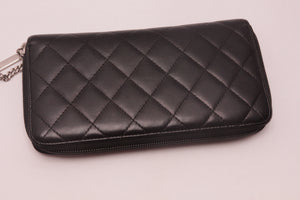 Chanel Cambon Line Leder Zippy Geldbörse