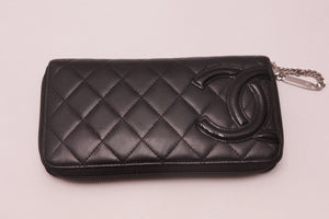 Chanel Cambon Line Leder Zippy Geldbörse