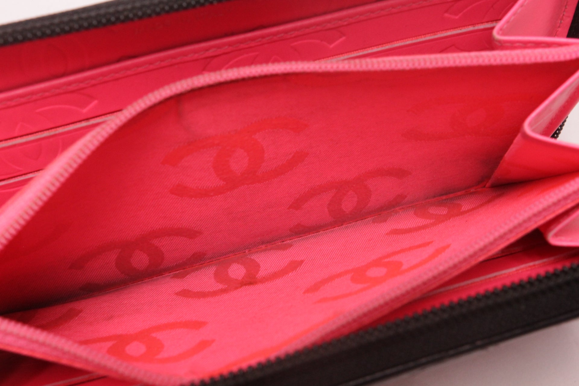 Chanel Cambon Line Leder Zippy Geldbörse