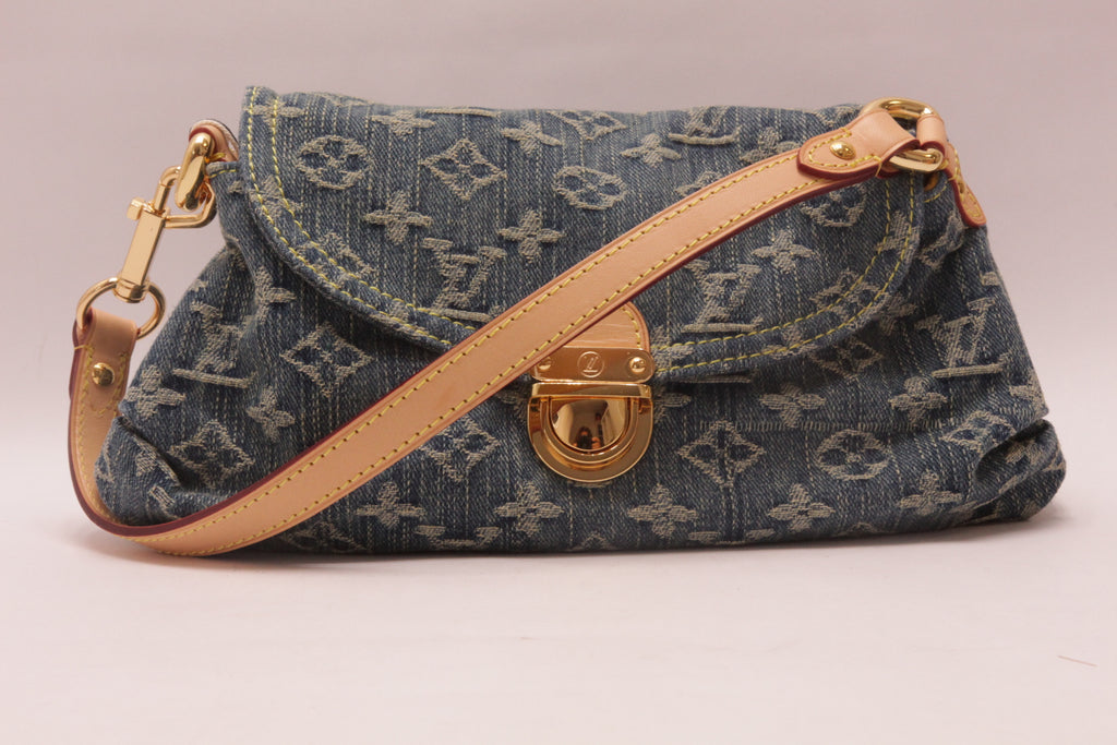 Louis Vuitton Mini Pleaty Denim Bag Blue