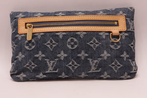 Louis Vuitton Blue Denim Monogram Denim Pochette Pratt Clutch