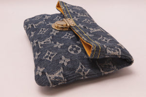 Louis Vuitton Blue Denim Monogram Denim Pochette Pratt Clutch