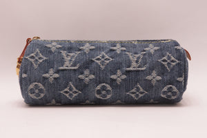 Louis Vuitton Blue Denim Speedy PM Monogram Trousse