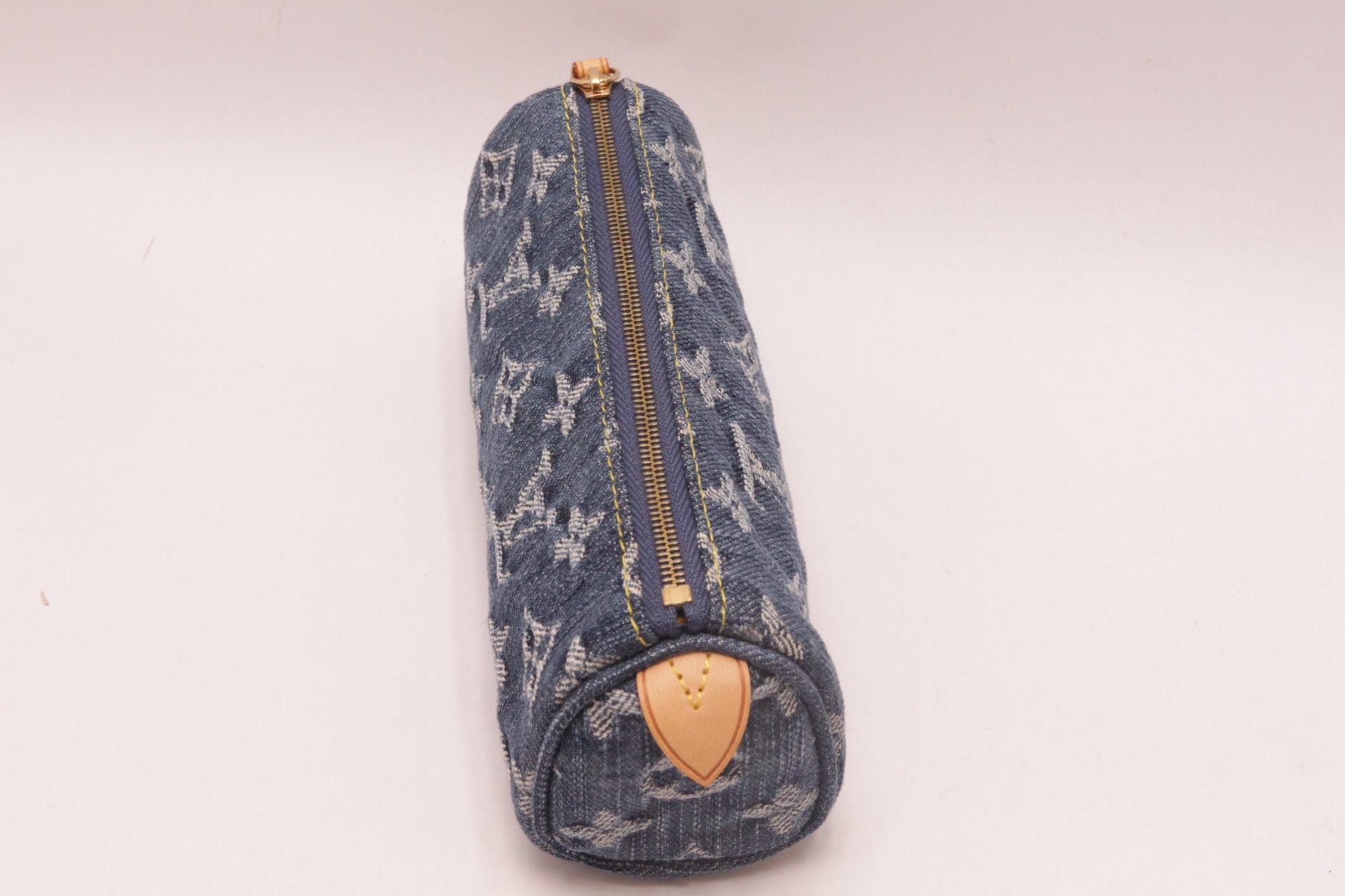 Louis Vuitton Blue Denim Speedy PM Monogram Trousse