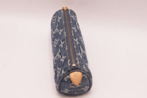 Louis Vuitton Blue Denim Speedy PM Monogram Trousse