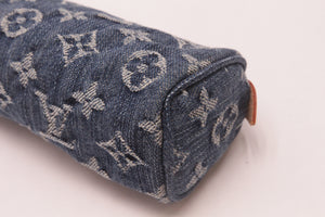 Louis Vuitton Blue Denim Speedy PM Monogram Trousse