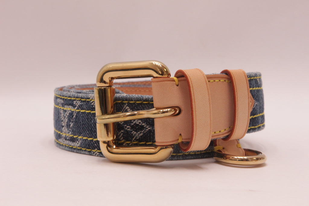 Louis Vuitton Ceinture Blue Monogram Denim Gürtel
