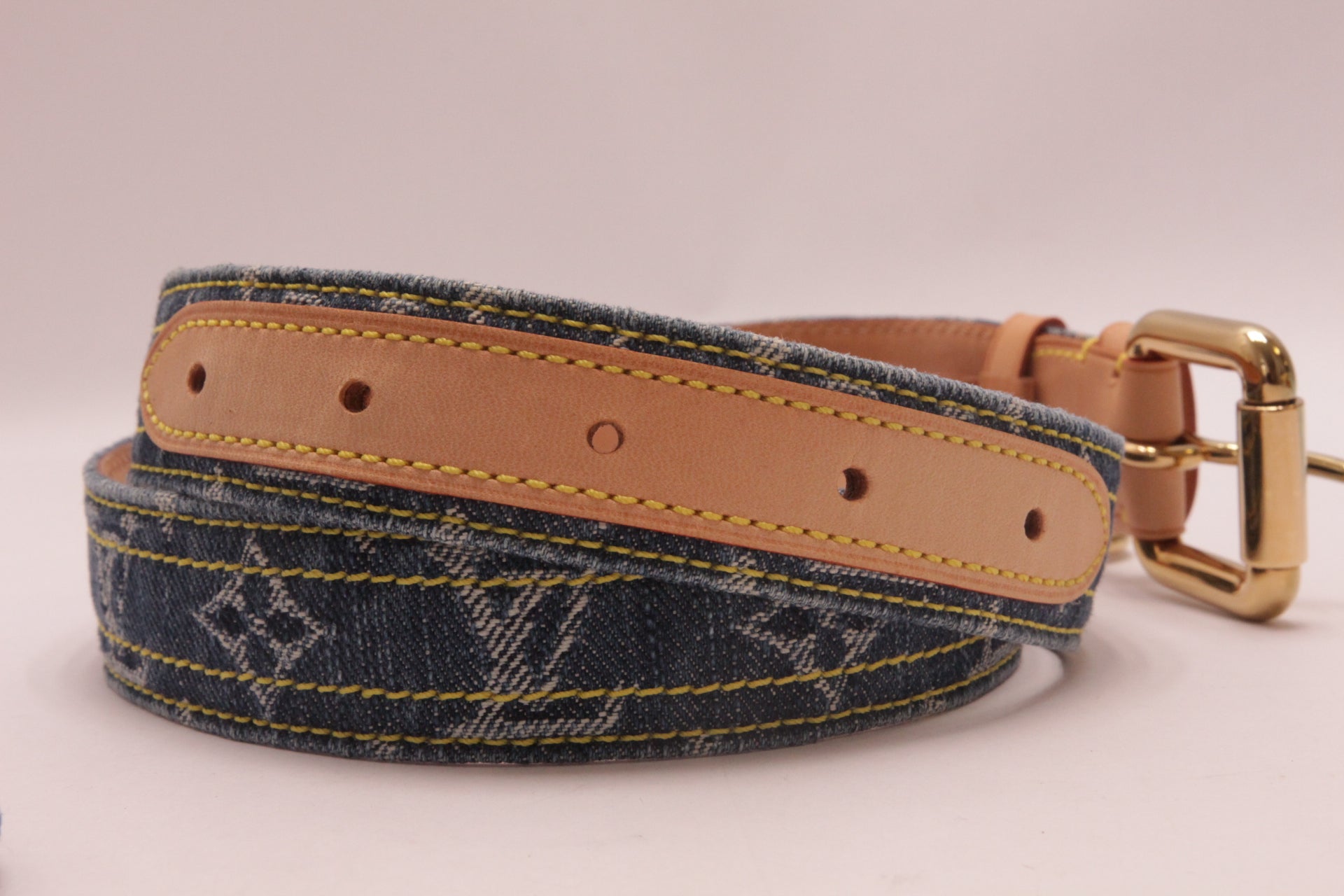 Louis Vuitton Ceinture Blue Monogram Denim Gürtel
