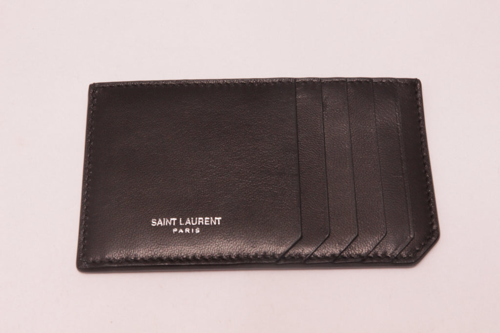 Yves Saint Laurent Kartenetui aus Lammleder Noir