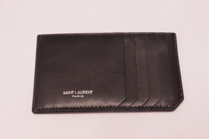 Yves Saint Laurent Kartenetui aus Lammleder Noir