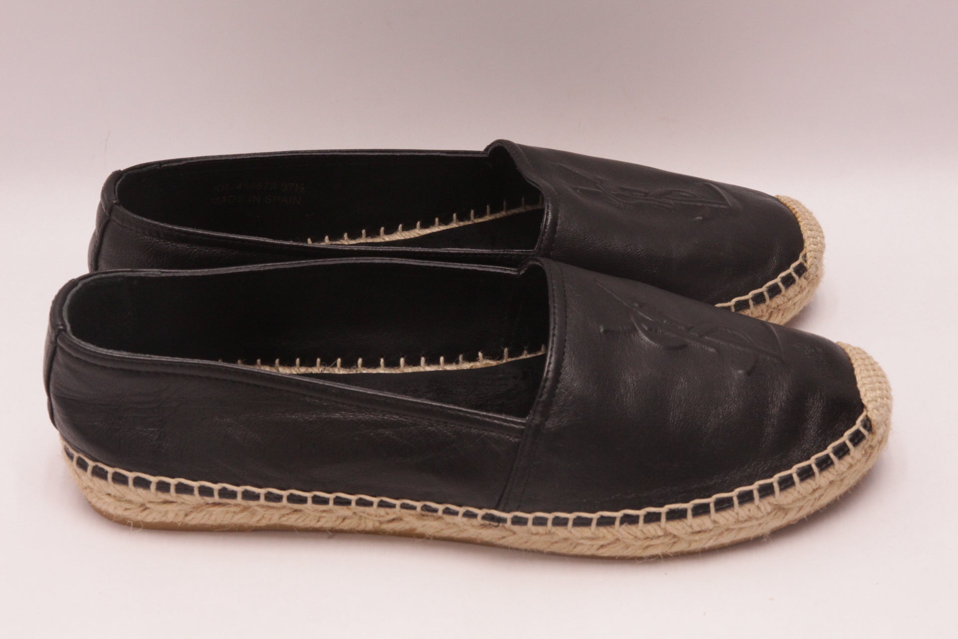 Yves Saint Laurent Leder Espadrilles Schuhe EUR 37,5 Schwarz
