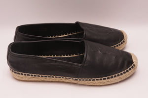Yves Saint Laurent Leder Espadrilles Schuhe EUR 37,5 Schwarz