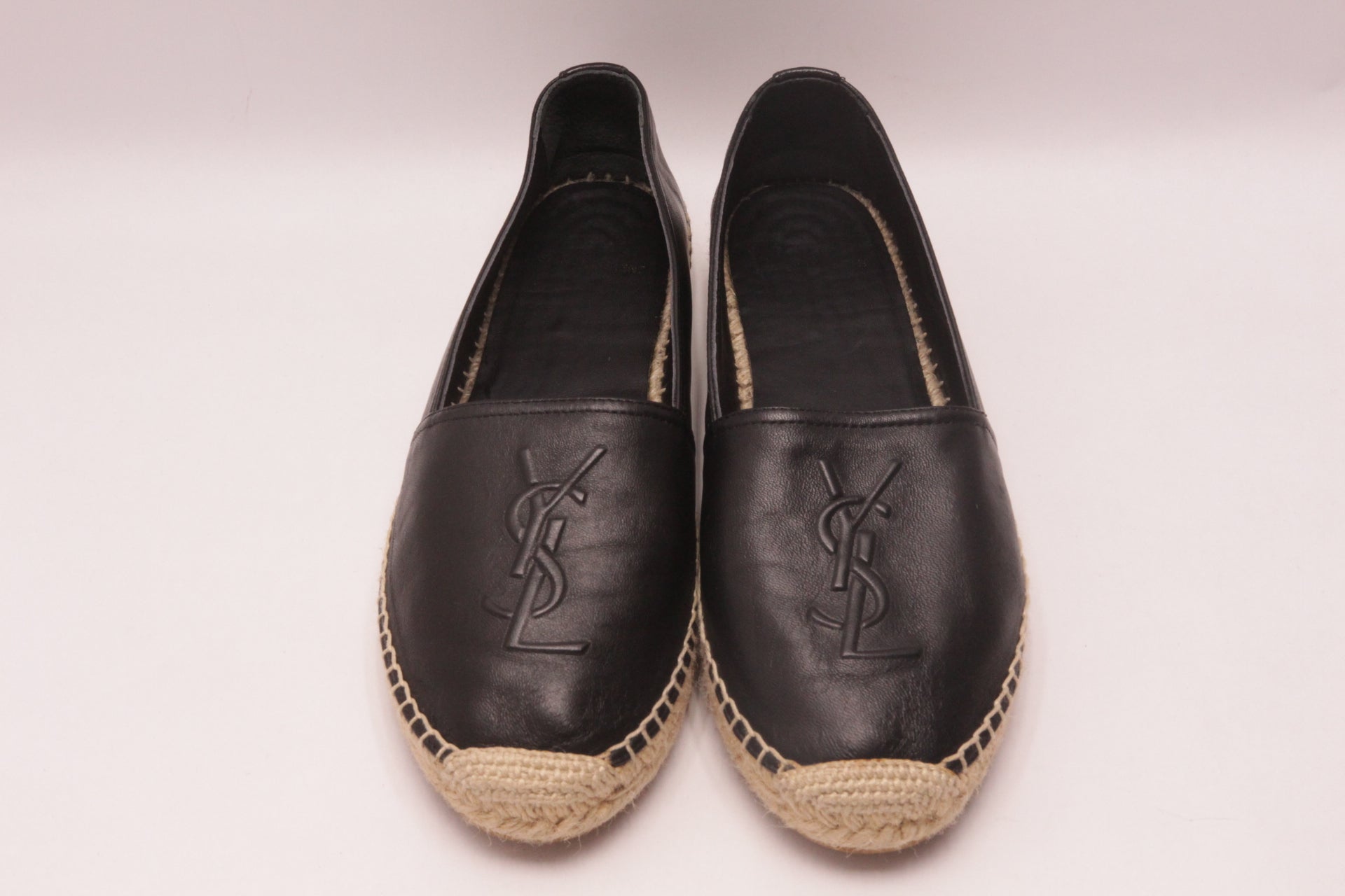 Yves Saint Laurent Leder Espadrilles Schuhe EUR 37,5 Schwarz