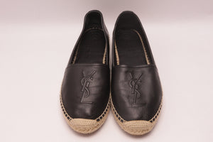 Yves Saint Laurent Leder Espadrilles Schuhe EUR 37,5 Schwarz