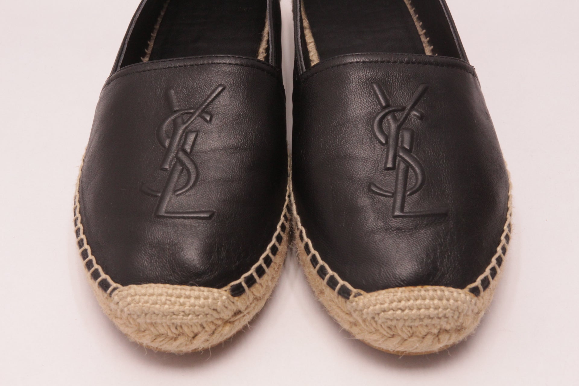 Yves Saint Laurent Leder Espadrilles Schuhe EUR 37,5 Schwarz