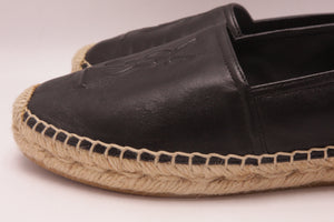 Yves Saint Laurent Leder Espadrilles Schuhe EUR 37,5 Schwarz
