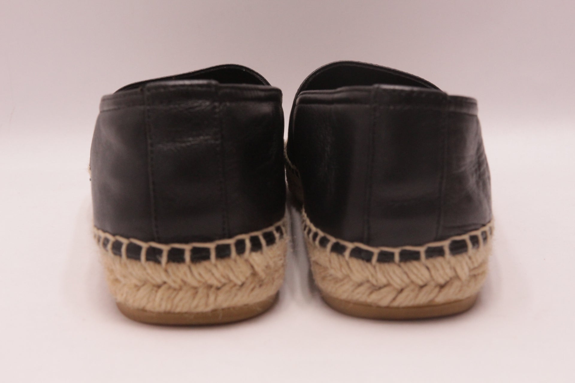 Yves Saint Laurent Leder Espadrilles Schuhe EUR 37,5 Schwarz