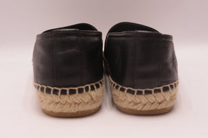 Yves Saint Laurent Leder Espadrilles Schuhe EUR 37,5 Schwarz