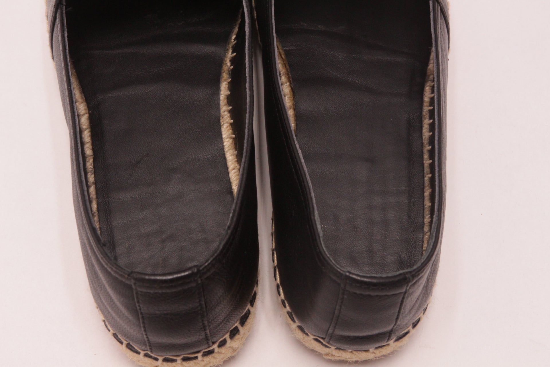 Yves Saint Laurent Leder Espadrilles Schuhe EUR 37,5 Schwarz