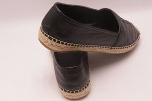 Yves Saint Laurent Leder Espadrilles Schuhe EUR 37,5 Schwarz