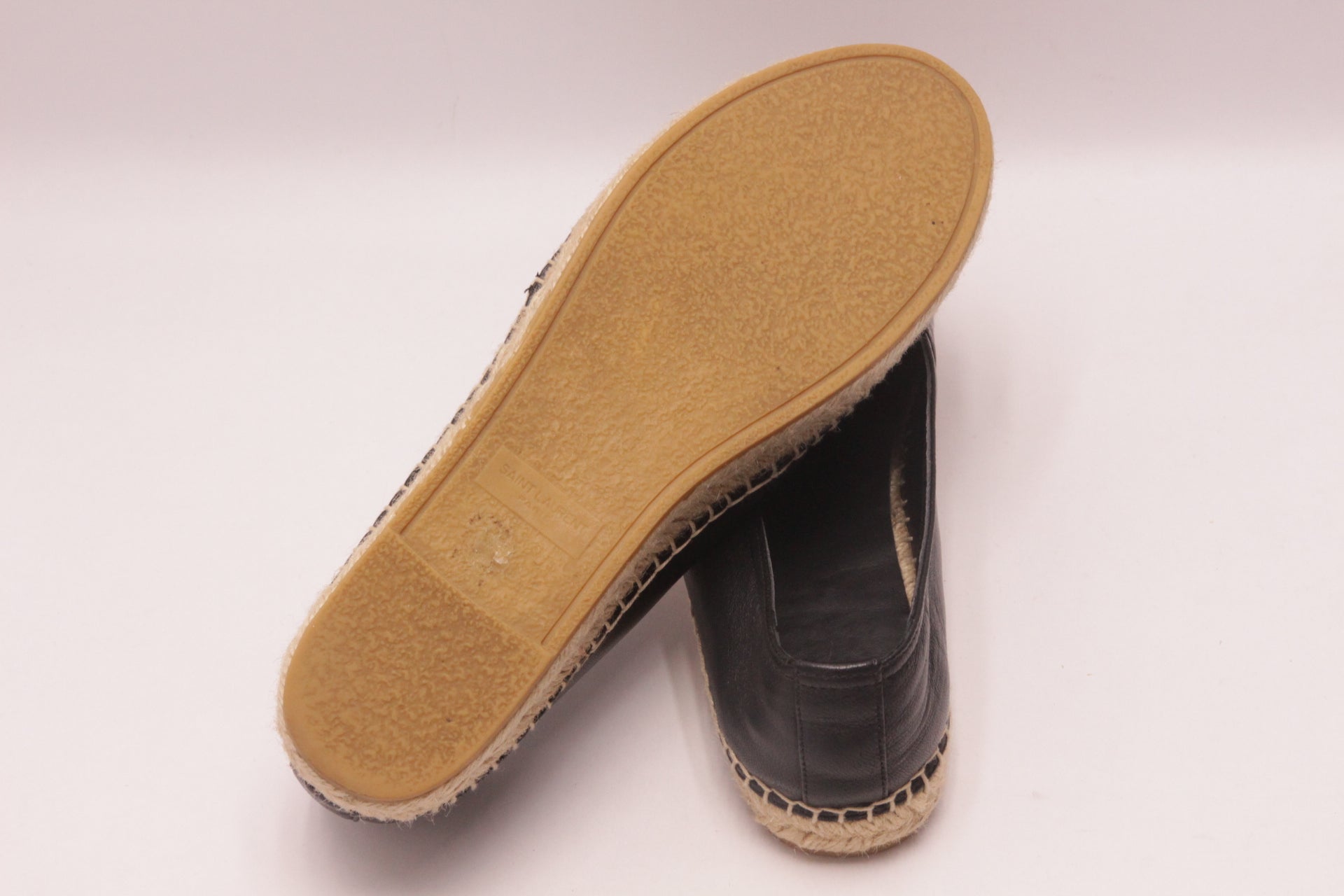 Yves Saint Laurent Leder Espadrilles Schuhe EUR 37,5 Schwarz