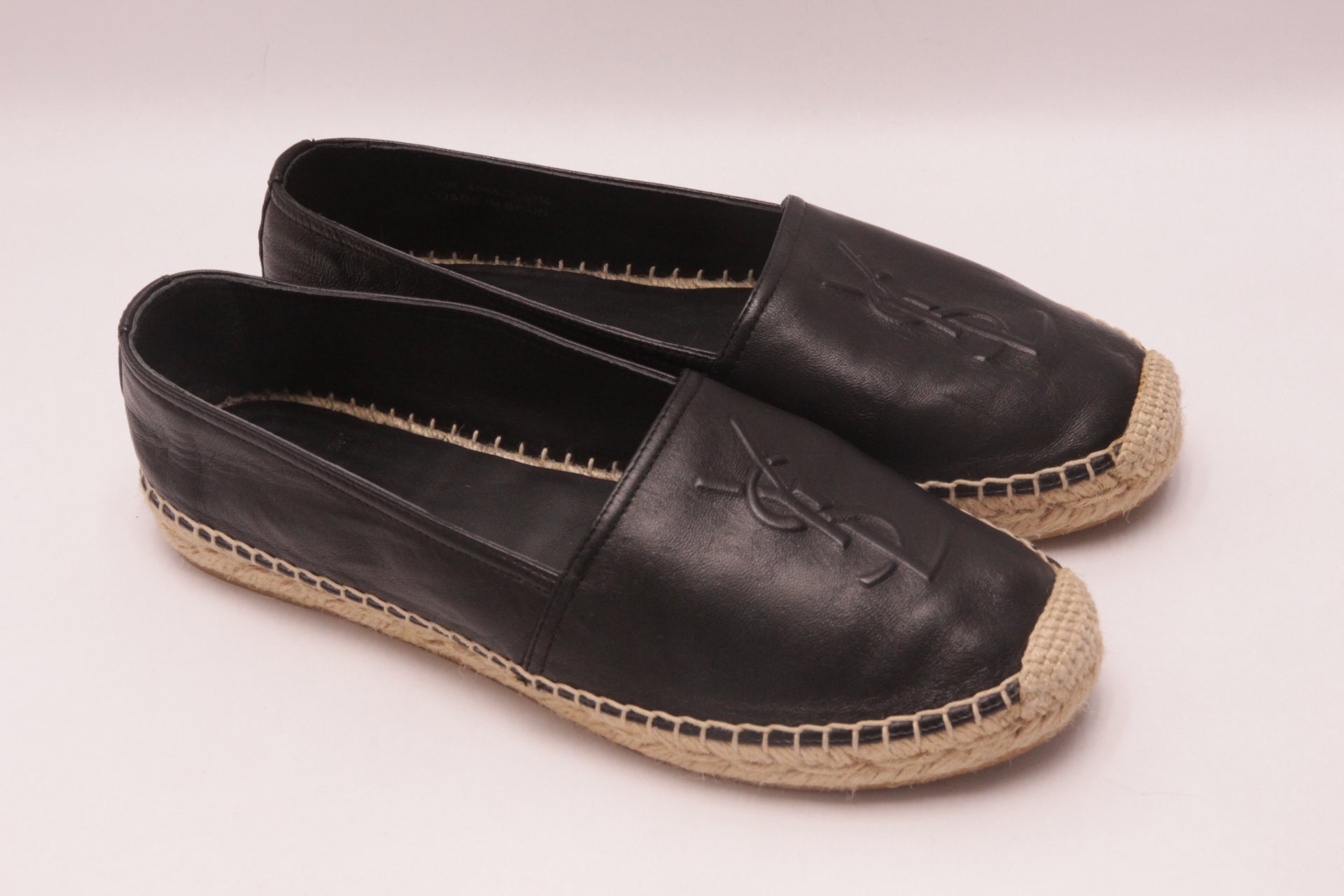 Yves Saint Laurent Leder Espadrilles Schuhe EUR 37,5 Schwarz