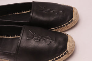 Yves Saint Laurent Leder Espadrilles Schuhe EUR 37,5 Schwarz