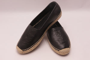 Yves Saint Laurent Leder Espadrilles Schuhe EUR 37,5 Schwarz