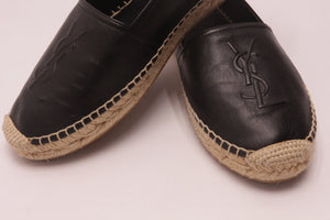 Yves Saint Laurent Leder Espadrilles Schuhe EUR 37,5 Schwarz