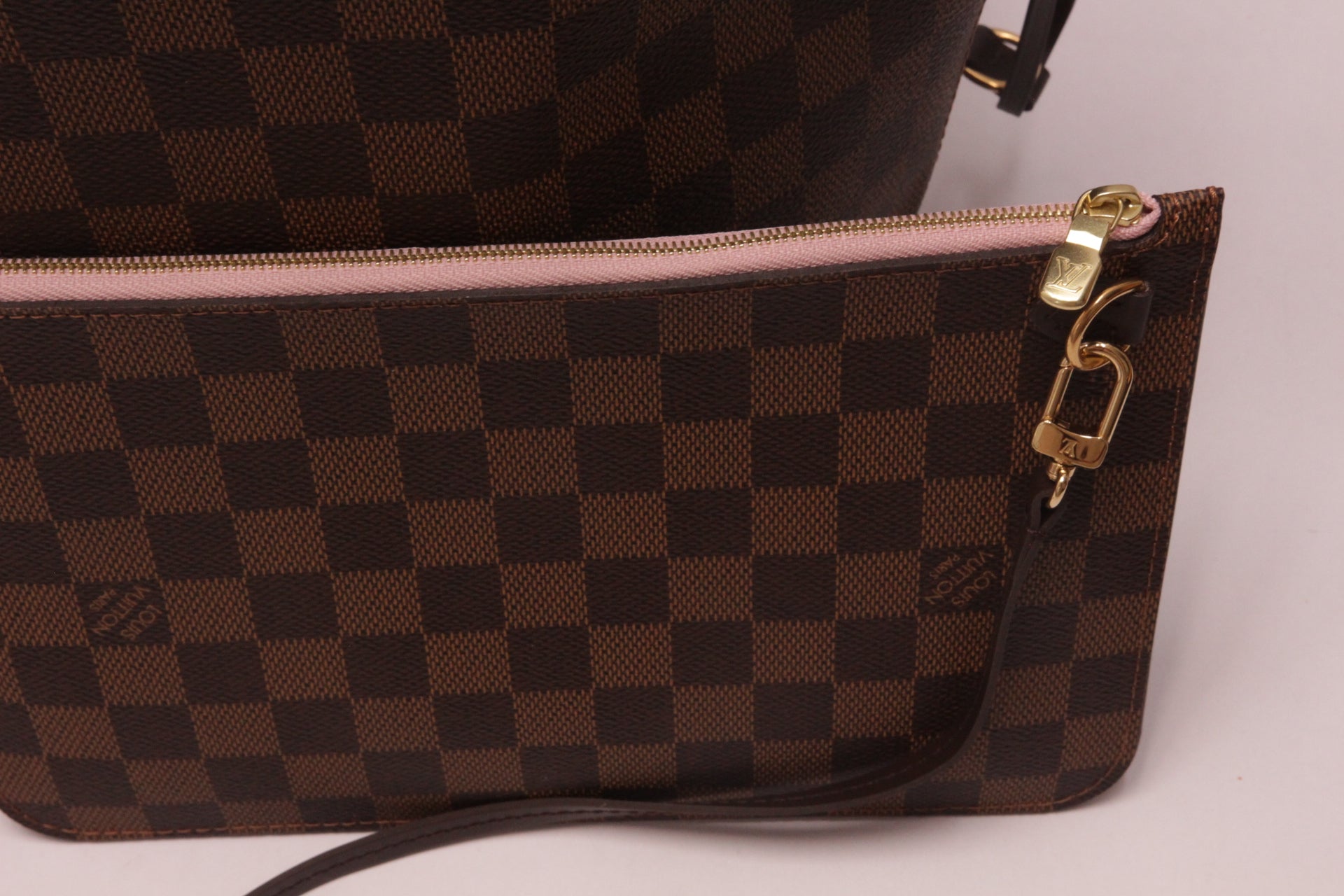 Louis Vuitton Neverfull MM Damier Rose Ballerine Set
