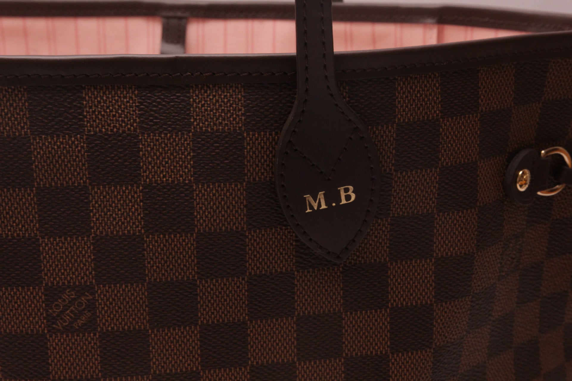 Louis Vuitton Neverfull MM Damier Rose Ballerine Set