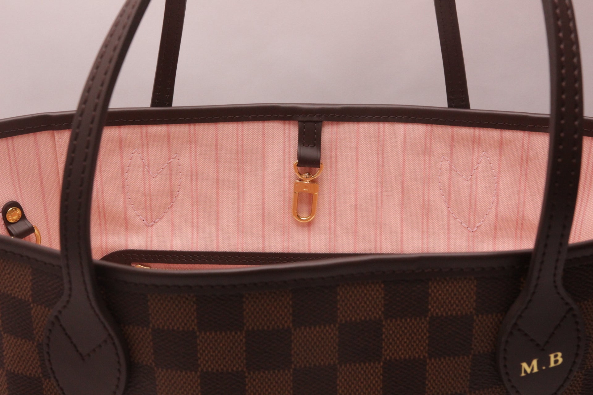 Louis Vuitton Neverfull MM Damier Rose Ballerine Set