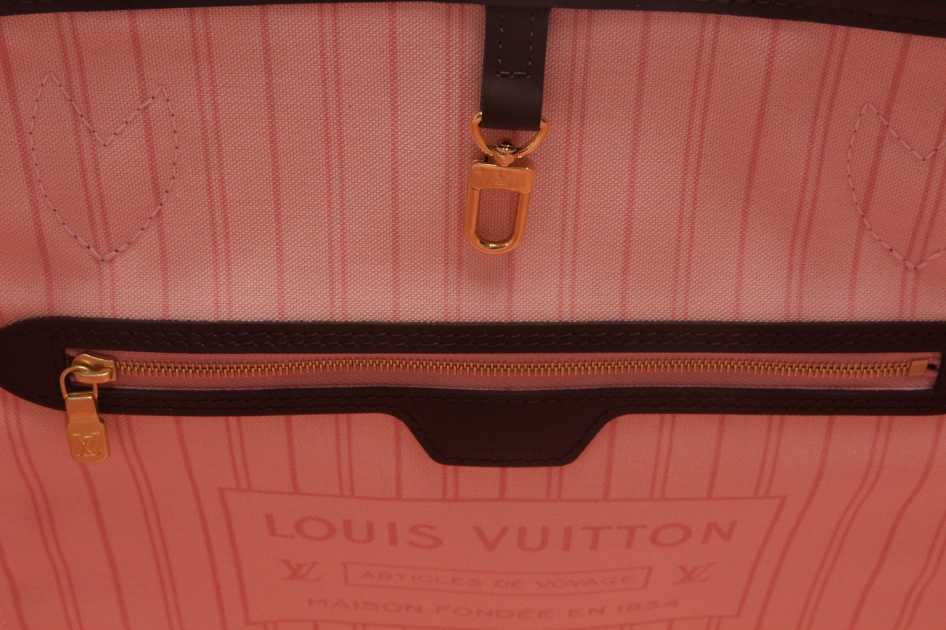 Louis Vuitton Neverfull MM Damier Rose Ballerine Set