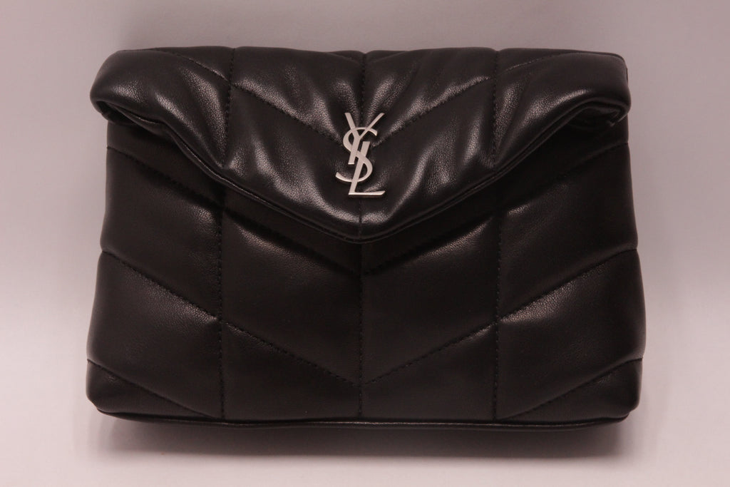Saint Laurent Black Small Puffer Pouch