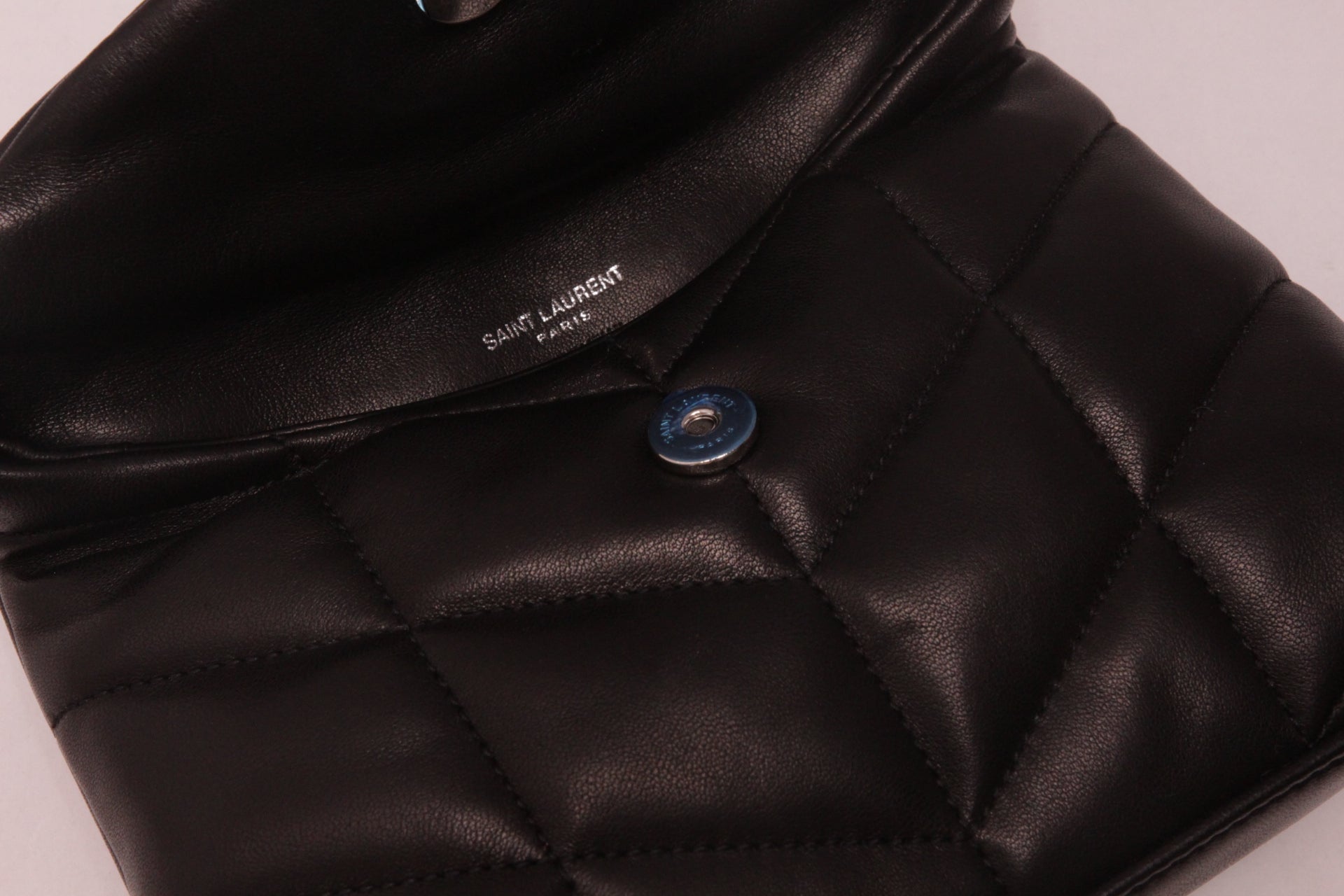 Saint Laurent Black Small Puffer Pouch