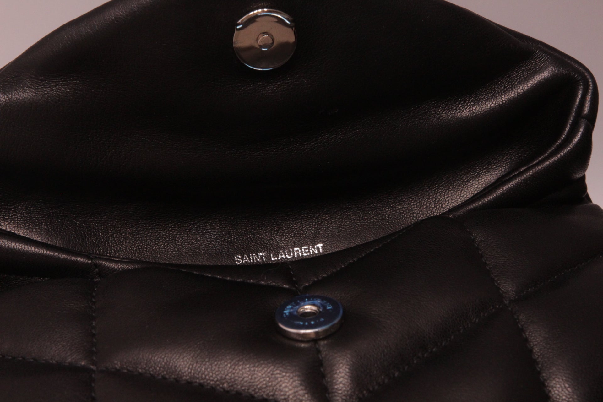 Saint Laurent Black Small Puffer Pouch