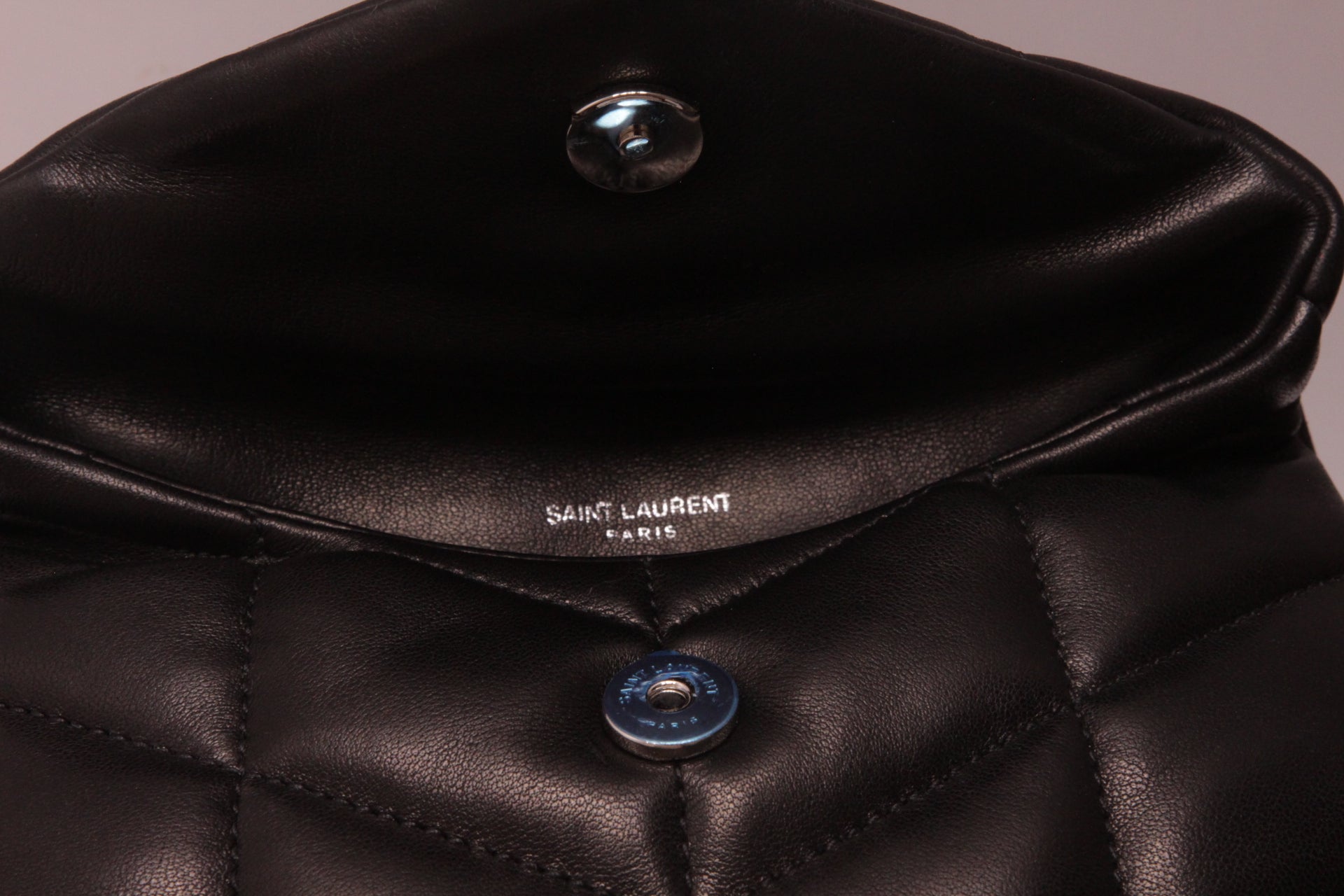Saint Laurent Black Small Puffer Pouch