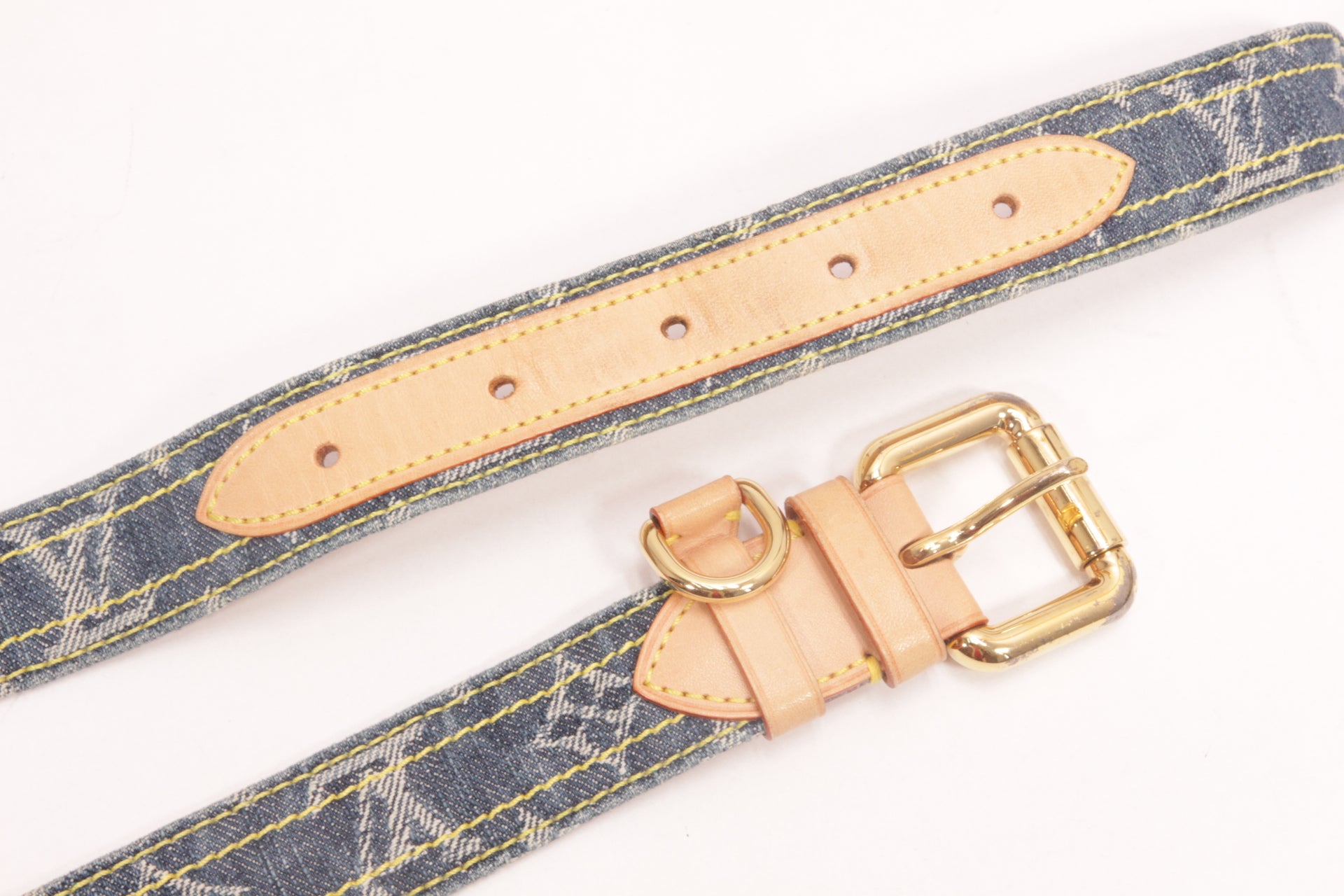 Louis Vuitton Ceinture Blue Monogram Denim Gürtel